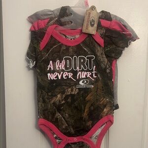 Mossy Oak Camouflage Onesie with Pink Accents